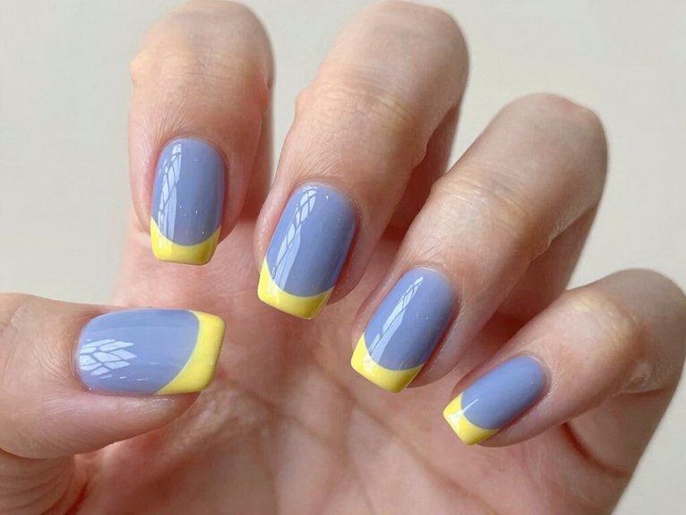 Yellow Blueberry Nails That Feel Fun and Unexpected 3 blueberry milk with yellow accents