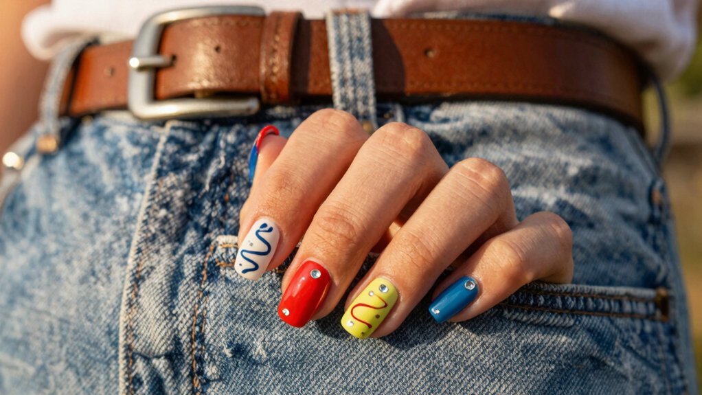 bold fun country inspired nails