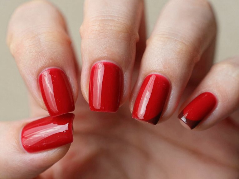 Spring Nails in Red That Look Bold Yet Seasonal 23 bold red meets warm brown