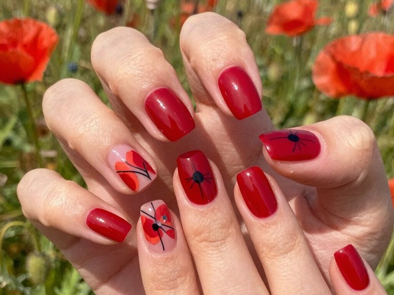 Red Spring Nails That Feel Bright and Seasonal 25 bold spring poppy nail art