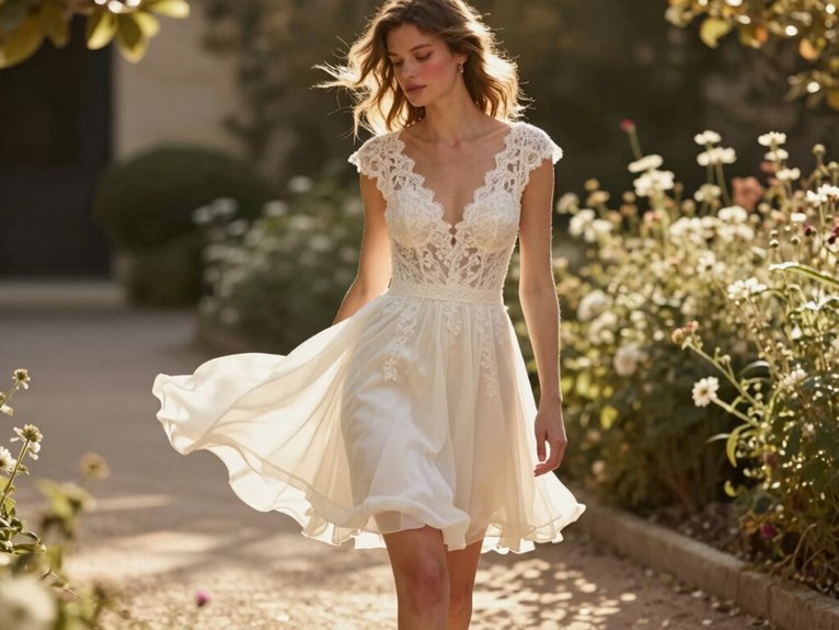 Summer Wedding Dresses That Feel Light and Romantic 4 breezy short summer chiffon dress