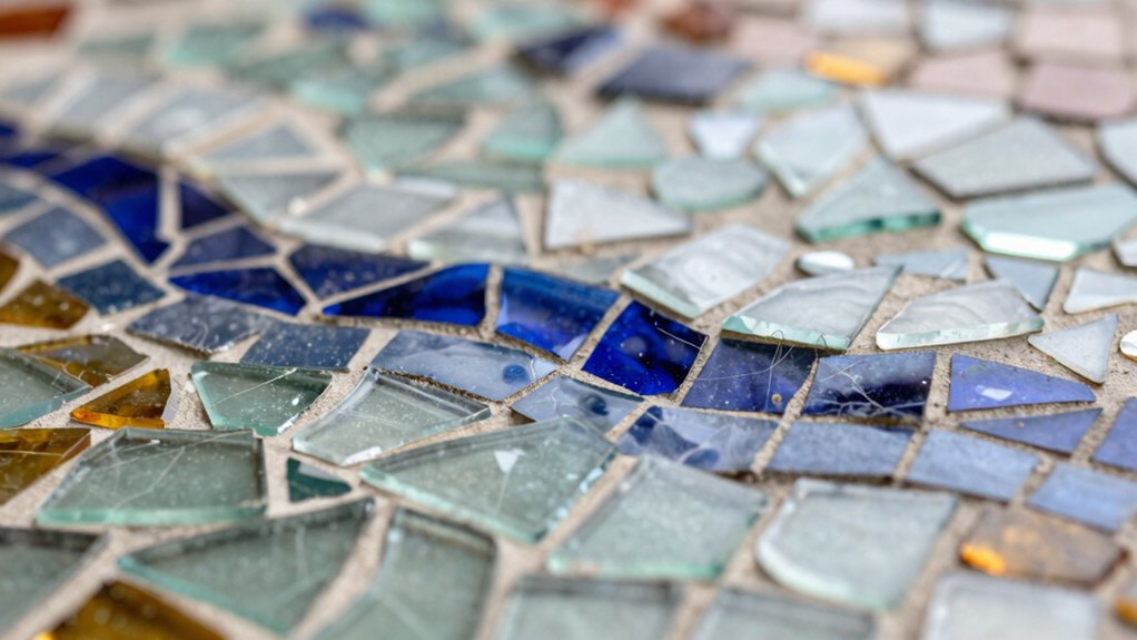 broken glass into art crafts