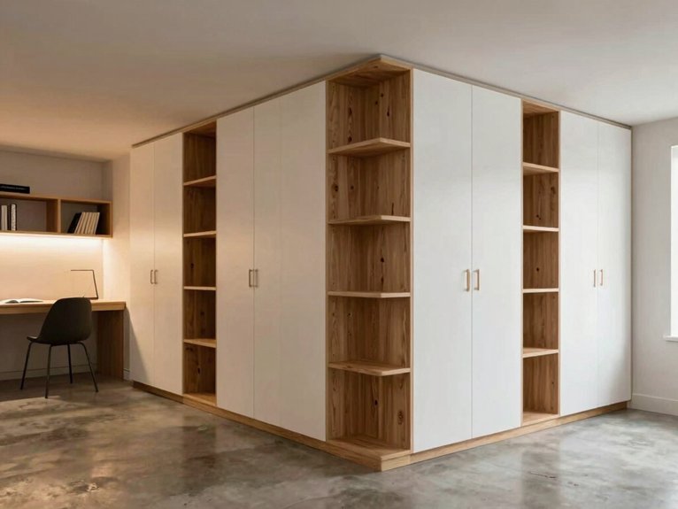 Basement Room Divider Ideas 17 built in basement storage divider