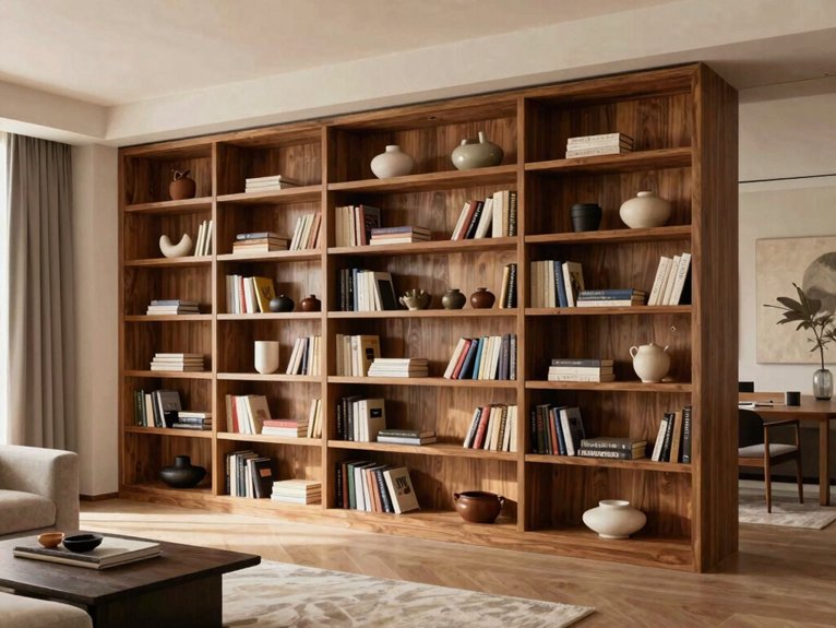 built in off white floor to ceiling