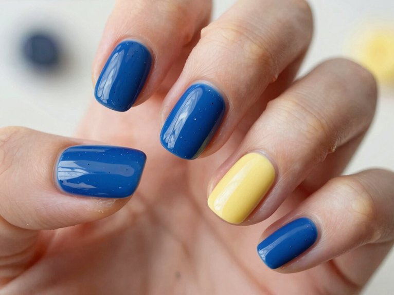 Yellow Blueberry Nails That Feel Playful and Unique 11 butter yellow blueberry accent nails