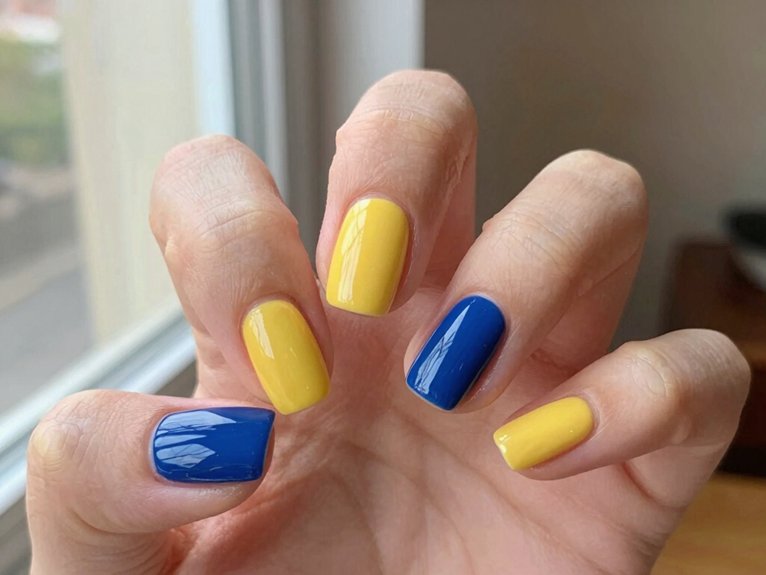 Yellow Blueberry Nails That Feel Playful and Unique 2 butter yellow meets blueberry pop
