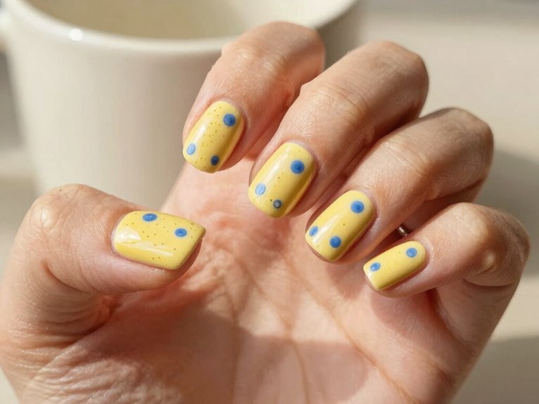 Yellow Blueberry Nails That Feel Playful and Unique 20 buttery blueberry french tips