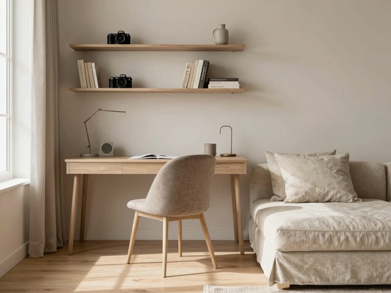 calm neutral multifunctional small space