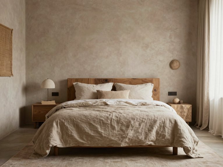 13 Modern Wabi-Sabi Bedroom Ideas for a Calm and Natural Space 1 calming neutral earth tone palette