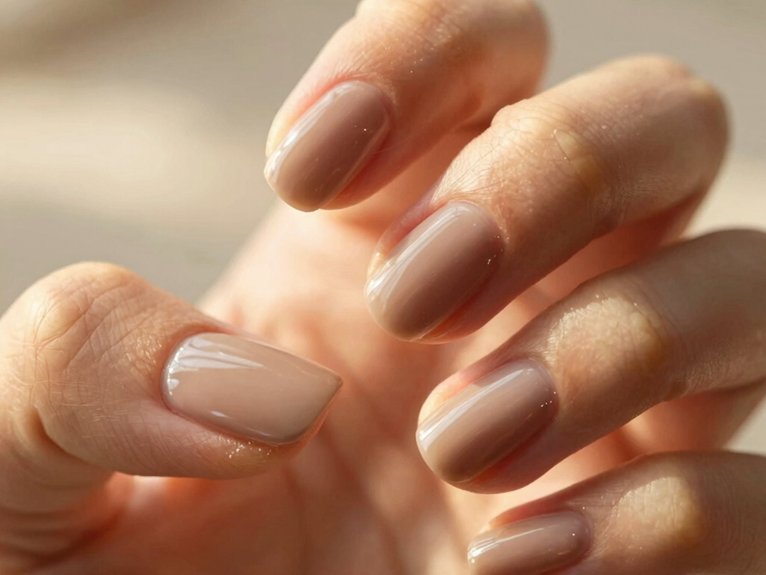 Neutral Spring Nails That Always Look Effortless 20 cashew milky light brown nails