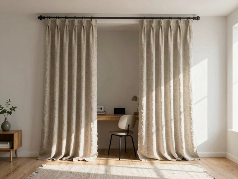 10 Cheap DIY Room Divider Ideas for Bedrooms 3 ceiling mounted curtains for privacy
