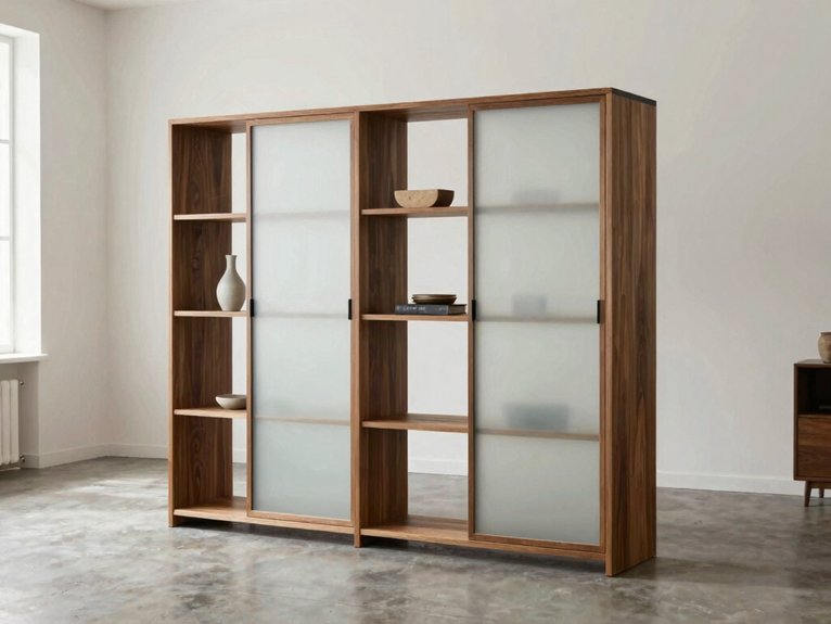 central custom walnut room divider