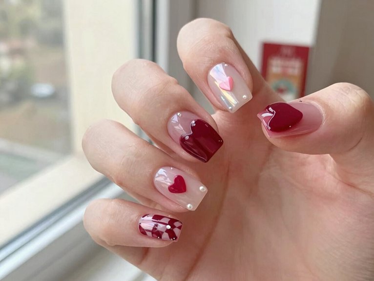 Heart Nail Designs That Look Cute and Trendy 23 chic negative space heart chrome