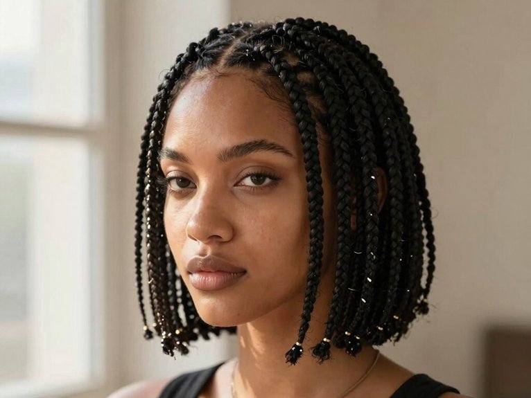Fulani Braid Inspo That Looks Modern and Timeless 23 chin length fulani braided bob