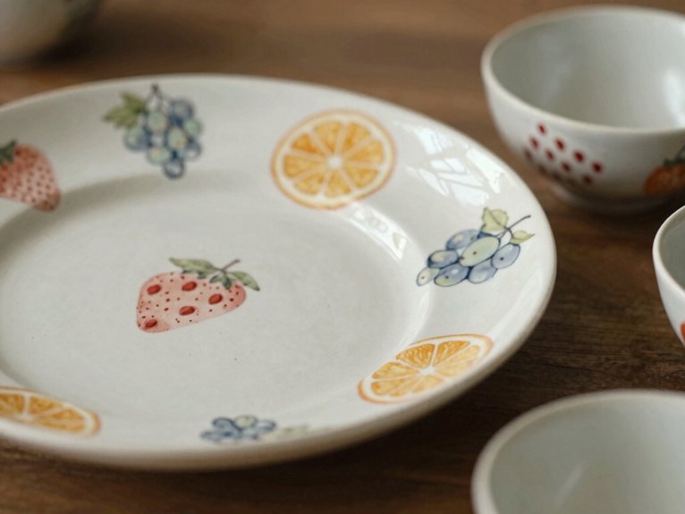 Ceramic Painting Ideas That Are Easy and Aesthetic 15 citrus motif bright pop