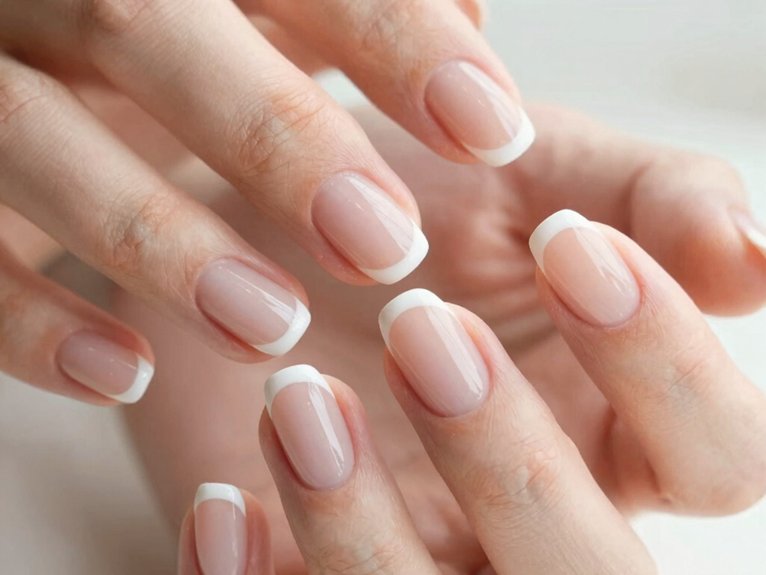 Neutral Spring Nails That Always Look Effortless 11 classic french nude white tips