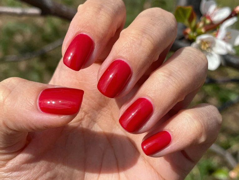 Spring Nails in Red That Look Bold Yet Seasonal 3 classic glossy cherry red nails