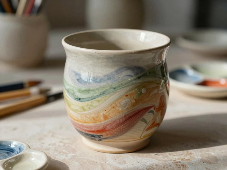 Hand Painted Pottery Ideas That Feel Personal and Artistic 2 clean brushes smooth glazes
