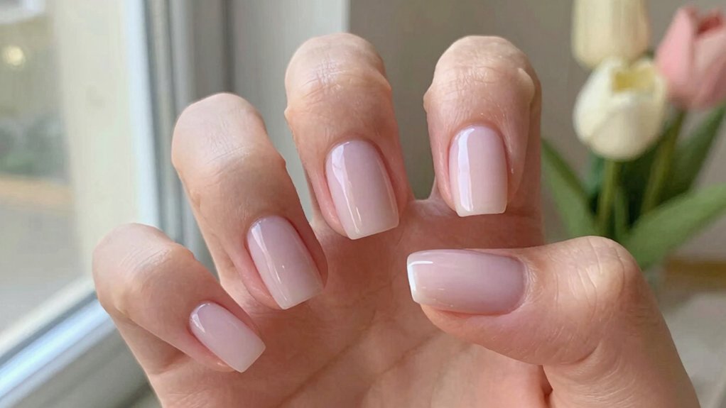 clean chic solid spring nails