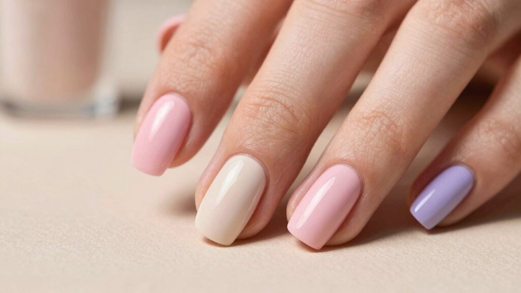 clean chic solid spring nails