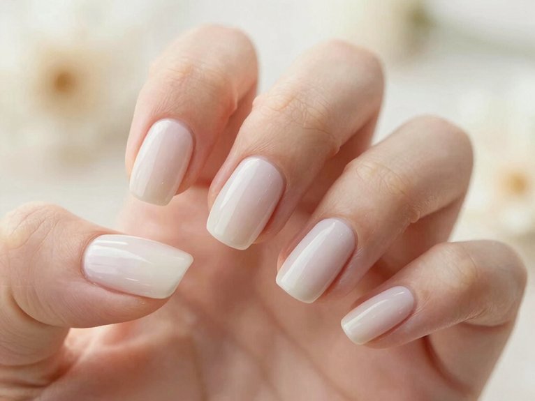 clean glossy pastel one color nails