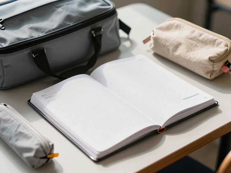 color coded sectioned notebook