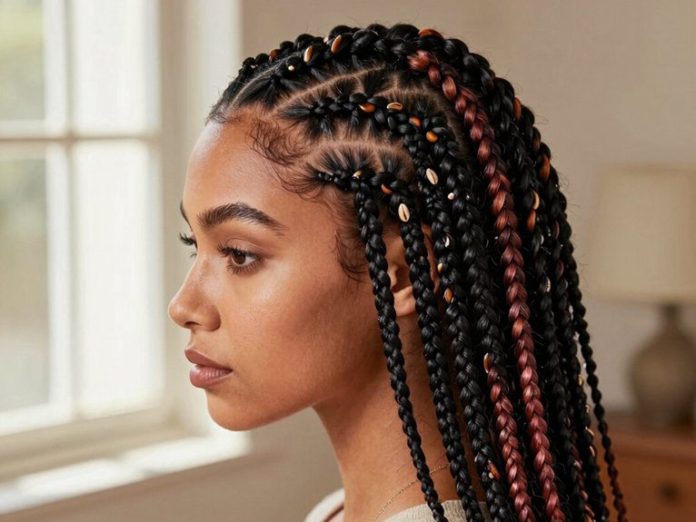 Fulani Braid Inspo That Looks Stylish and Timeless 15 colored extensions fulani braids