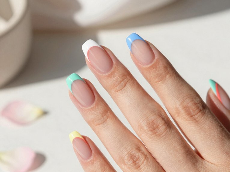 April Nails That Feel Fresh and On-Trend 23 colorful lemon french tips