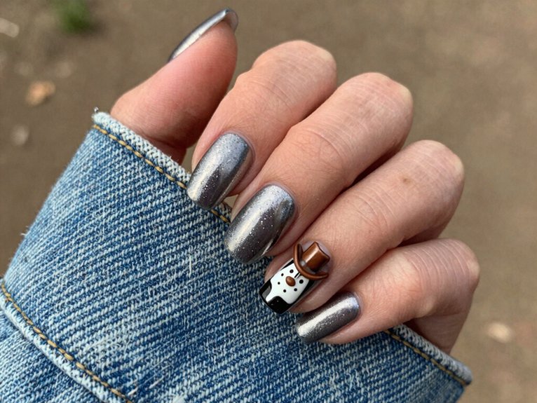 Country Concert Nails That Feel Bold and Fun 14 cool smoky velvet nail sheen