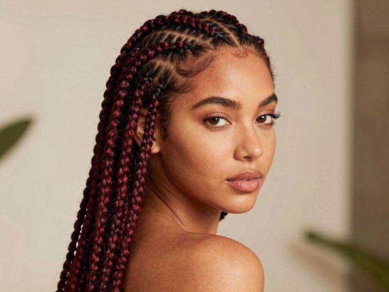Fulani Braid Inspo That Looks Modern and Timeless 21 copper gold dark red braid shine