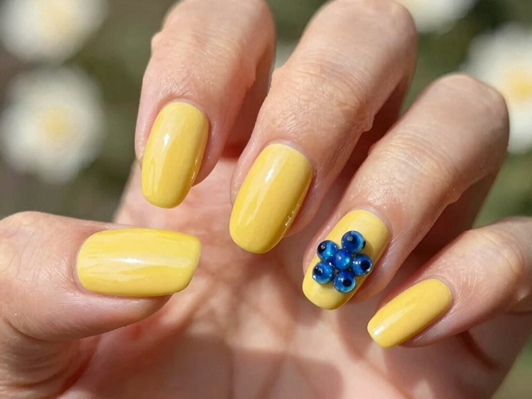 Yellow Blueberry Nails That Feel Playful and Unique 14 coquette yellow blueberry nails