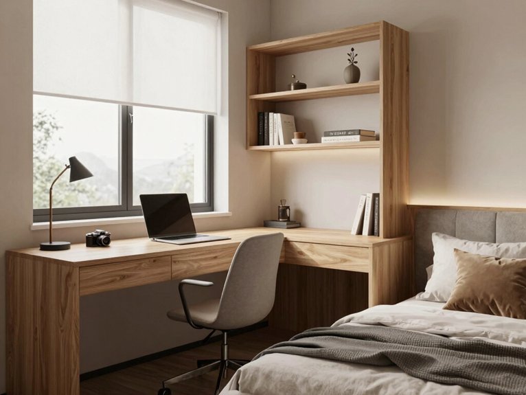 corner office with guest bed