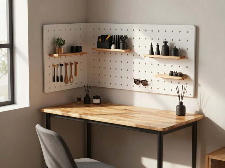 12 Small Home Office Corner Ideas That Maximize Every Inch 11 corner pegboard workspace organization