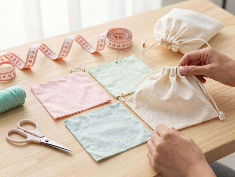 cotton rectangle stitched drawstring channel