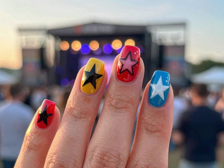 Country Concert Nails That Feel Bold and Fun 8 country concert star nails look