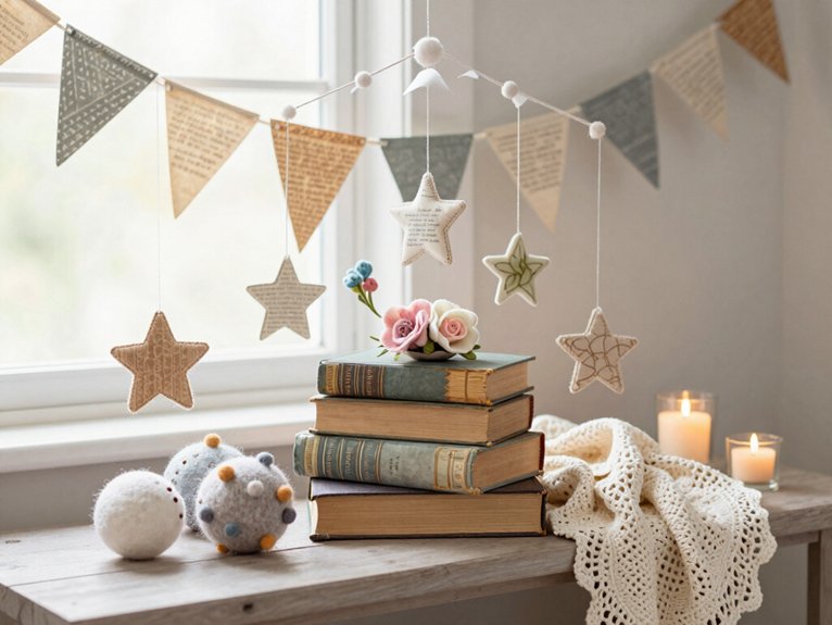 Baby Shower Theme Decorations That Feel Thoughtful and Cute 5 cozy book quote garlands