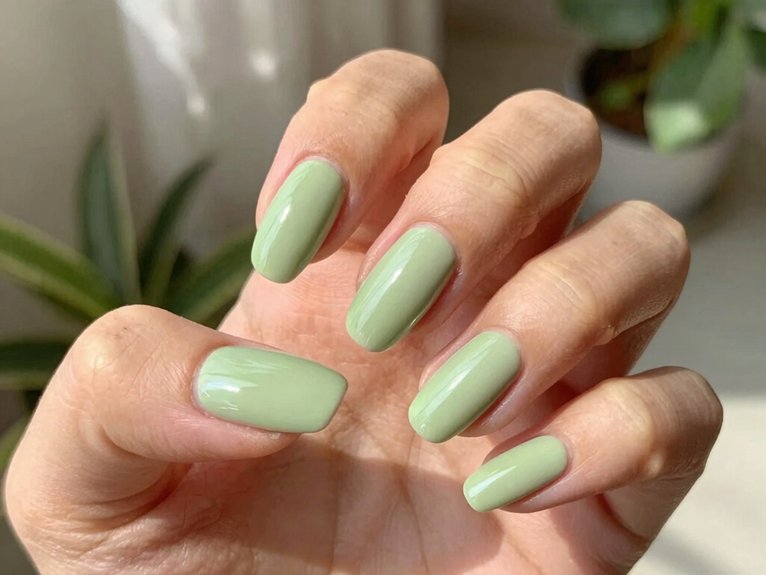 April Nails That Feel Fresh and On-Trend 17 creamy milky matcha nails