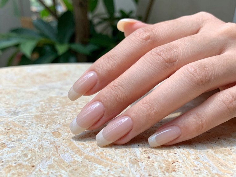 Neutral Spring Nails That Always Look Effortless 22 crisp half nude half dark