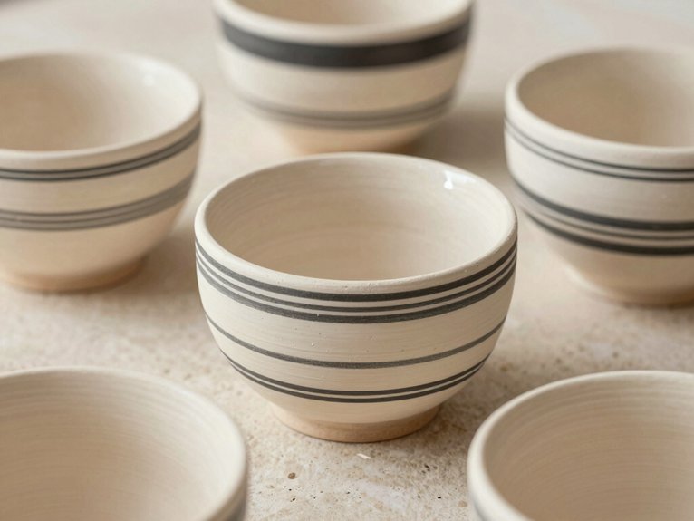 Hand Painted Pottery Ideas That Feel Personal and Artistic 5 crisp taped stripe painting tips