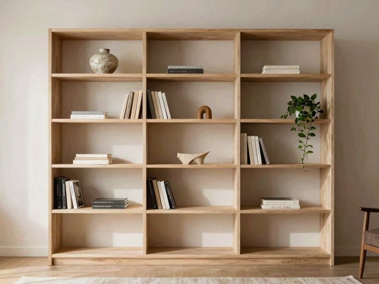 curated minimalist shelf styling