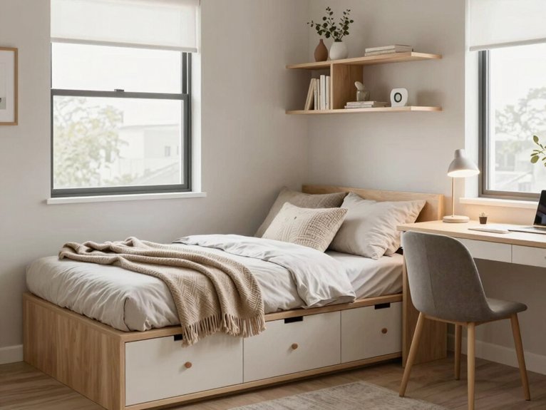daybed with shallow drawers