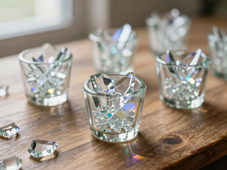 Broken Glass Crafts That Turn Pieces Into Art 11 diy led glass votive lights