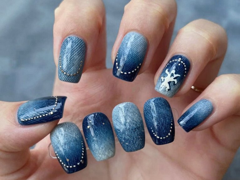 Country Concert Nails That Feel Bold and Fun 18 dreamy denim western nail vibe