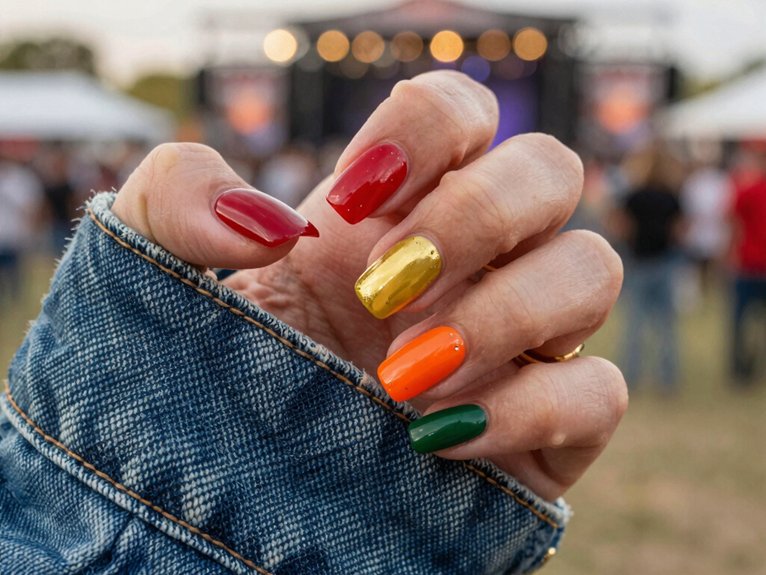 Country Concert Nails That Feel Bold and Fun 3 earthy western neutral glitter palette