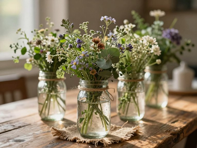 Mason Jar Centerpieces That Look Rustic and Elegant 14 effortless professionally arranged blooms