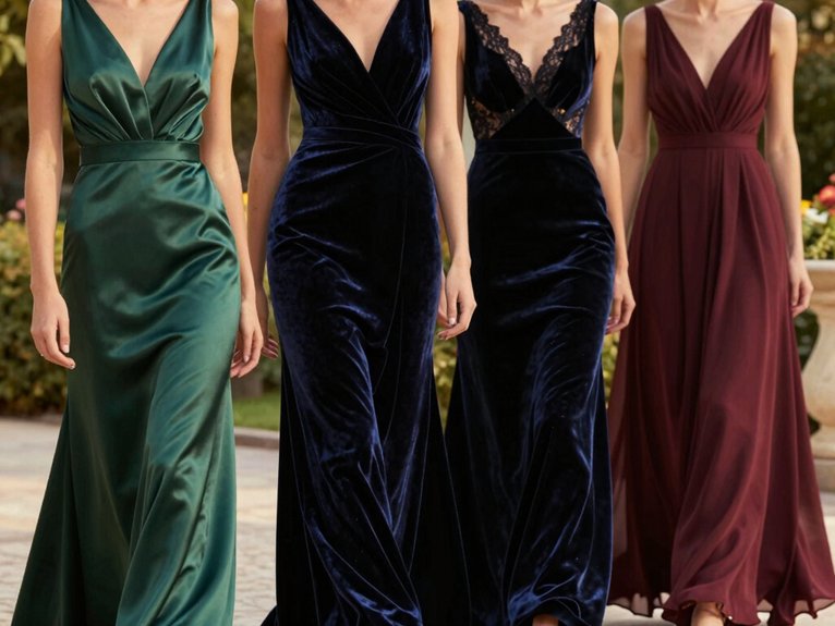Black Tie Wedding Guest Dresses That Feel Sophisticated 23 emerald navy burgundy elegance