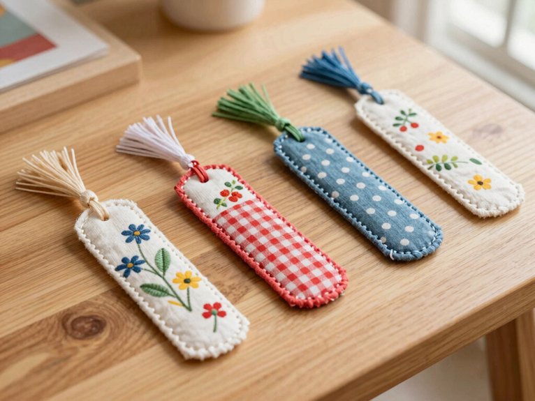 fabric scrap bookmark sewing