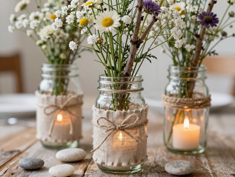Mason Jar Centerpieces That Look Rustic and Elegant 12 farmhouse mason jar shower centerpieces