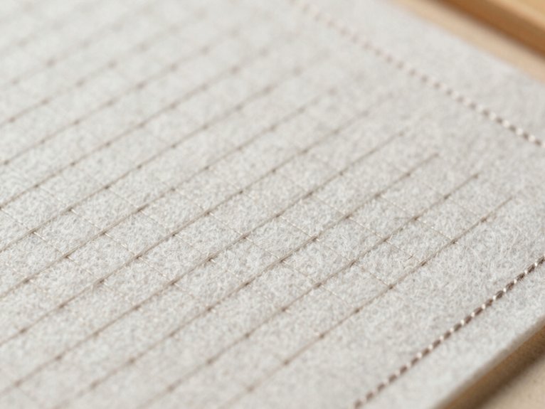 felt backing dashed border stitching