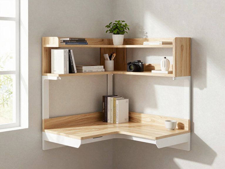 12 Small Home Office Corner Ideas That Maximize Every Inch 5 floating corner desk solution